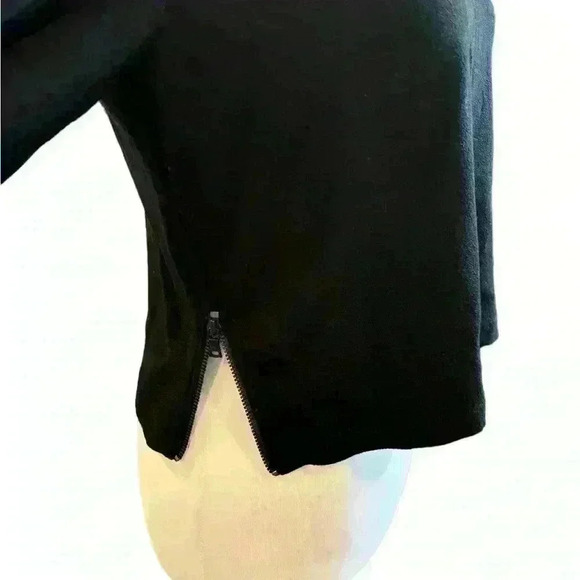 Alice + Olivia Women’s Viscose Long  Sleeve Cropped Top High Neck Black Small - Picture 2 of 6